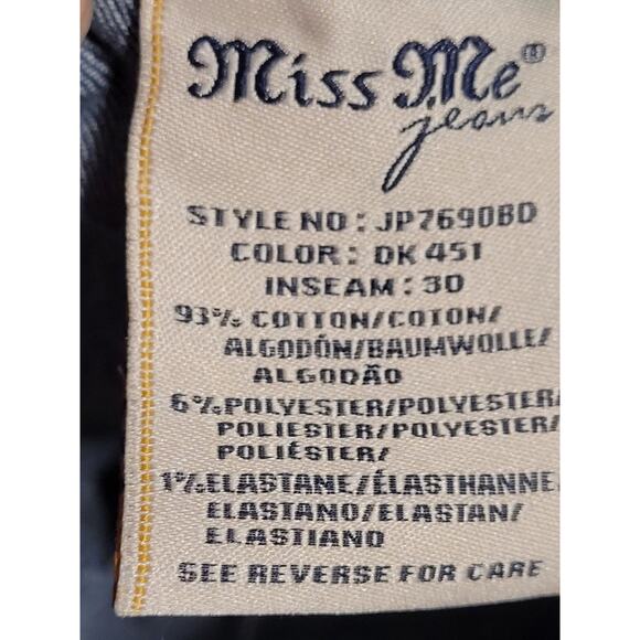 Miss Me Low-Rise Bootcut Jeans Fleur-de-lis Embroidered pockets Womens Size 26 - Picture 10 of 11